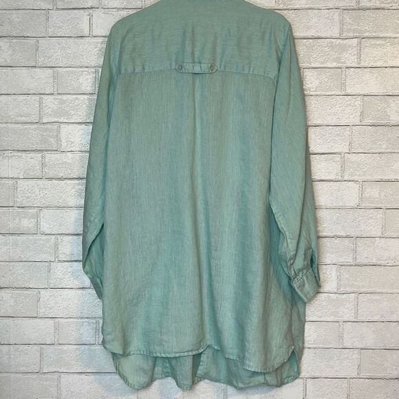 Soft Surroundings Linen Button Down Tunic 1X - Picture 4 of 5